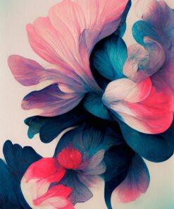 Fototapeta Květiny V Růžové A Námořnické Modré