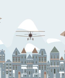 Fototapeta Let nad horským městem