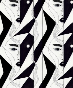 Fototapeta Černá a bílá abstraktní tváře