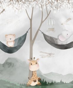 Fototapeta Slon a medvěd v houpací síti