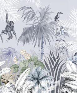Fototapeta Opičí džungle bílá