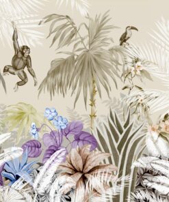 Fototapeta Opičí džungle béžová