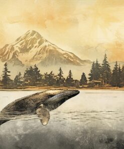 Fototapeta Velryba Při Západu Slunce