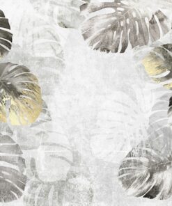 Fototapeta šedé Listy Ve Zlatě