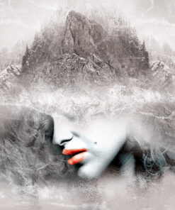 Fototapeta Žena s hlavou v oblacích