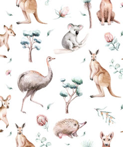 Fototapeta Exotická Zvířata Na Bílém Pozadí