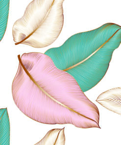 Fototapeta Pastelové listy se zlatem