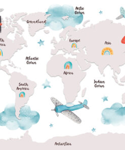 Fototapeta Barevná mapa světa