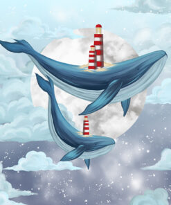 Fototapeta Velryby mezi mraky