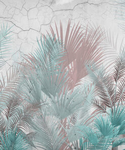 Fototapeta Listí Na Popraskaném Betonu