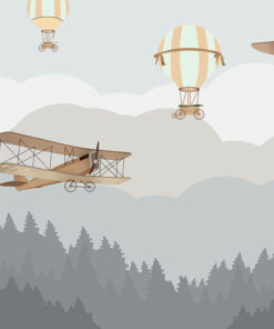 Fototapeta Letadla a balóny na pozadí mraků