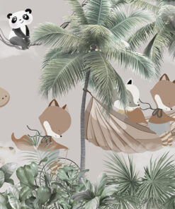 Fototapeta Zvířata v houpací síti mezi palmami