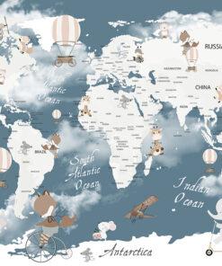 Fototapeta Mapa Světa V Odstínech Modré