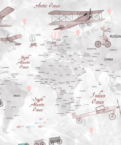 Fototapeta Mapa světa odstíny šedi
