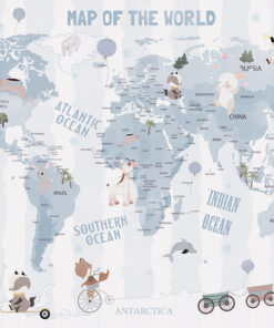 Fototapeta Modré odstíny mapa světa