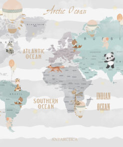 Fototapeta Jemné barvy na mapě světa