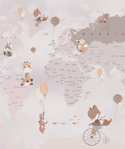 Fototapeta Mapa světa jemná béžová