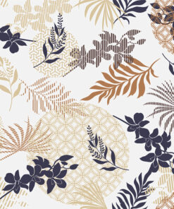 Fototapeta Rostlinný motiv na pozadí geometrických obrazců