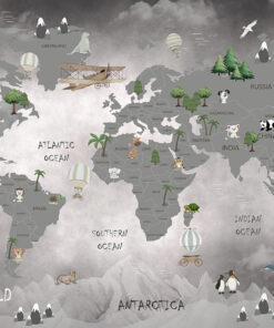 Fototapeta Mapa Světa Ve Stupních šedi