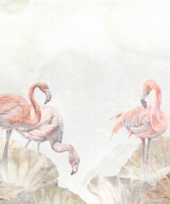 Fototapeta Plameňáci mezi listy