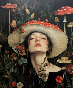 Fototapeta Žena v klobouku z muchomůrky