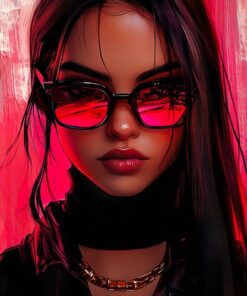 Fototapeta Dívka s růžovými brýlemi