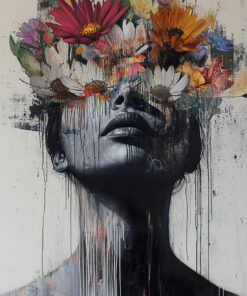 Fototapeta Malované květiny na obličeji