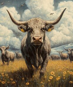 Fototapeta Býk na louce