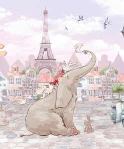 Fototapeta Slon proti Eiffelově věži