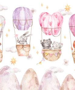 Fototapeta Zvířata cestující v balónech