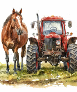 Fototapeta Traktor a kůň