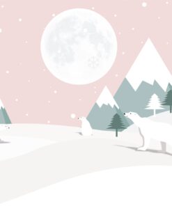 Fototapeta Bílí medvědi a Měsíc