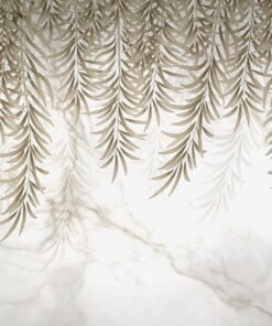 Fototapeta Bronzové listy na mramoru