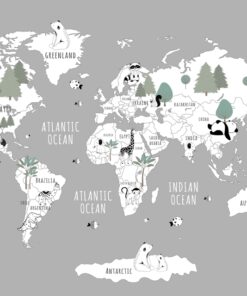 Fototapeta Stromy na mapě světa