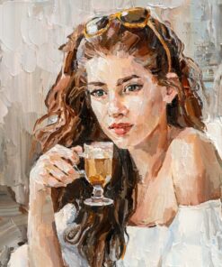 Fototapeta Dívka pije kávu