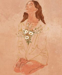 Fototapeta Dívka s kyticí květin