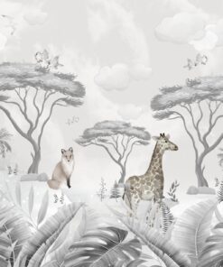 Fototapeta Divoká zvířata v šedé barvě pro děti