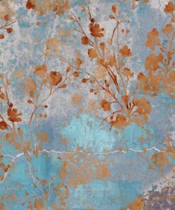 Fototapeta Květiny na modré zdi