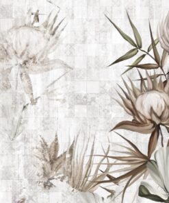 Fototapeta Květiny na vybledlé šachovnici