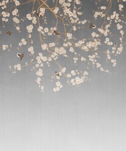 Fototapeta Třešňové květy na šedém pozadí