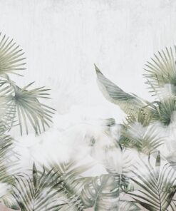 Fototapeta Listy v bílé mlze