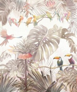 Fototapeta Listy papouška a monstery