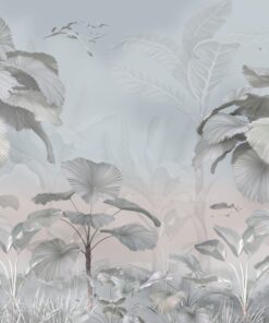 Fototapeta Ptáci mezi palmovými chocholy