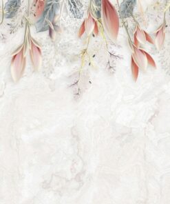 Fototapeta Růžový listový rámeček