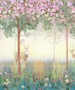 Fototapeta Srnec v růžových květech