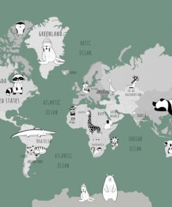 Fototapeta Mapa světa v akvamarínové barvě