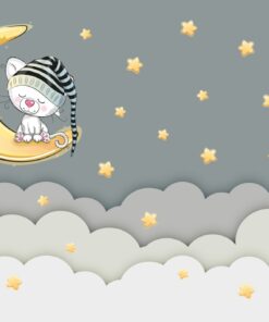 Fototapeta Spící kotě na Měsíci