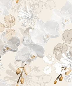 Fototapeta Šedé orchideje a bílé sedmikrásky