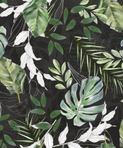 Fototapeta Tropické listy na černém pozadí