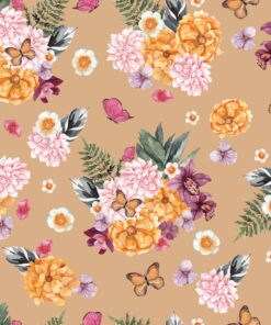 Fototapeta Veselé květiny a motýli